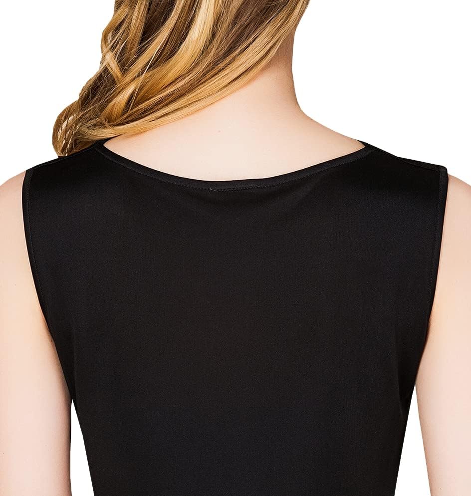 Womens Mulberry Silk Tank Top/Sleeveless Cowl Neck Pure Silk Blouse Tops|Summer Real Silk Tank T-Shirt - Image 4