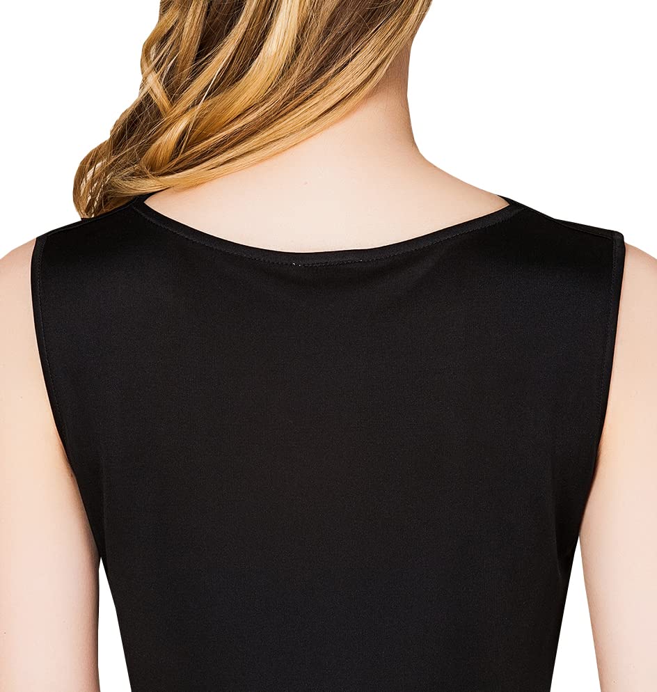 Womens Mulberry Silk Tank Top/Sleeveless Cowl Neck Pure Silk Blouse Tops|Summer Real Silk Tank T-Shirt3