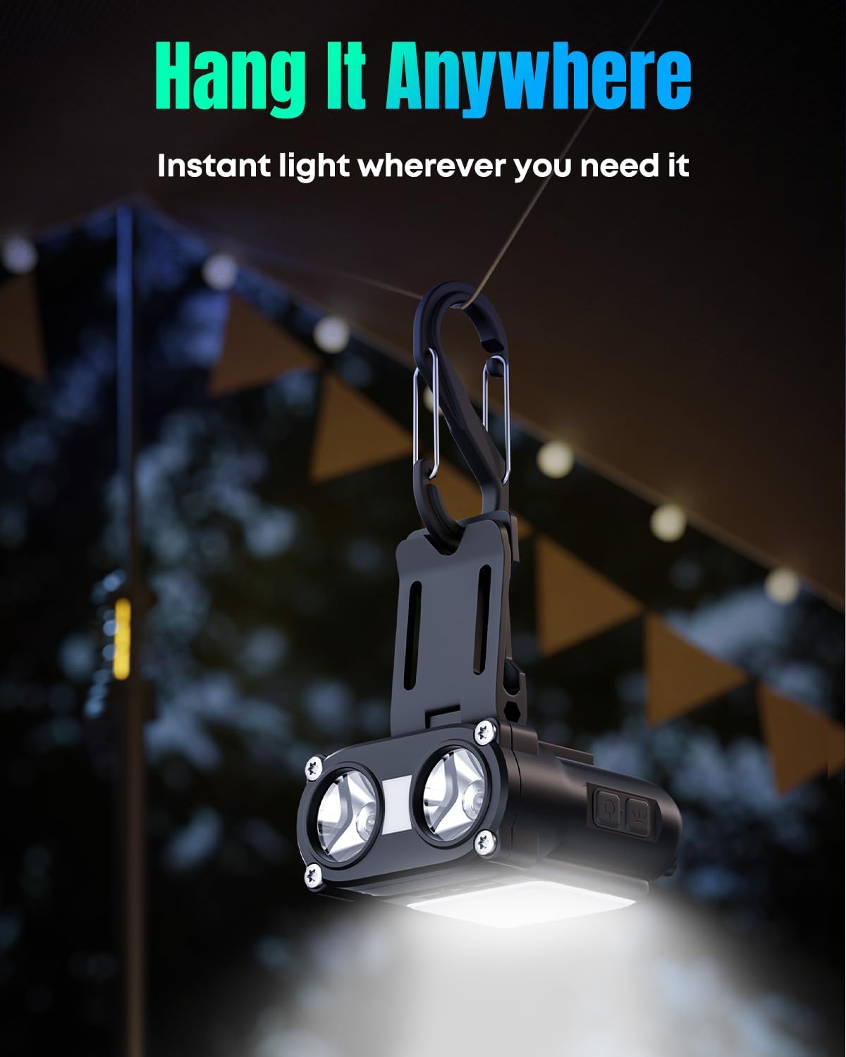 Pawfly Clip on Flashlight, LED Hard Hat Light, Ultra Bright Hat Clip Light, Rechargeable Headlamp, Dimmable Hat Lights Clip on, 180° Adjustable Clip on Cap Lights for Running, Hunting & Cycling