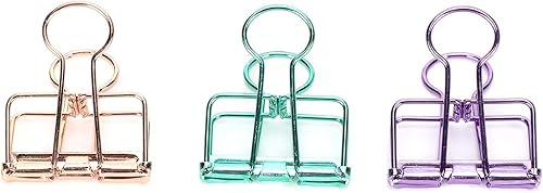 Miniatura 7 de 16 clips plegables de alambre de hierro, abrazaderas de papel estacionario, clips de metal huecos, clip de esqueleto de agarre fuerte