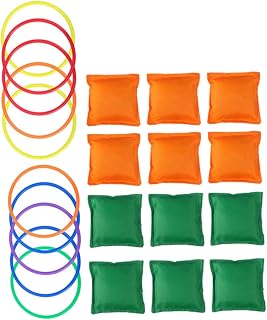 HONMEET 1 Conjunto De Brinquedos De Círculo De Arremesso Para Crianças Ao Ar Livre Brinquedos De Quebra-Cabeça Brinquedos Externos Jogos De Arremesso De Anel Sacos De Feijão De