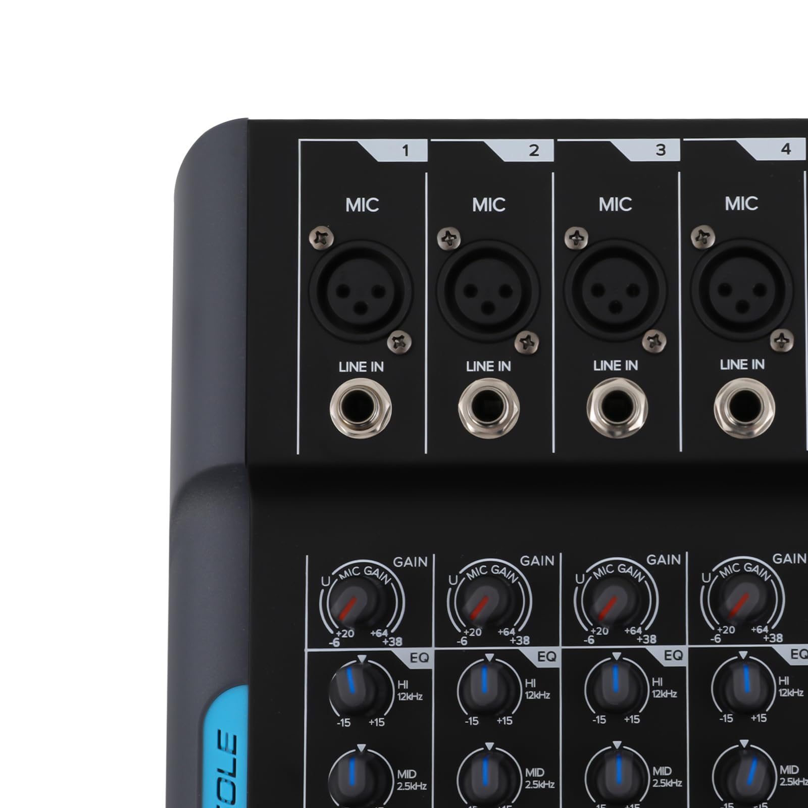 Consola de mezclador de sonido estéreo profesional de 10 canales | Mezclador de audio Bluetooth Studio Mixer con 99 efectos DSP | Mixpult con unidad USB + alimentación fantasma de 48V | Mezclador de