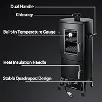 Vista 7 de Propane Smoker, Vertical Smoker with Three Removable Shelves,Outdoor Grills & Smokers with Thermometer for BBQ, Backyard,Black