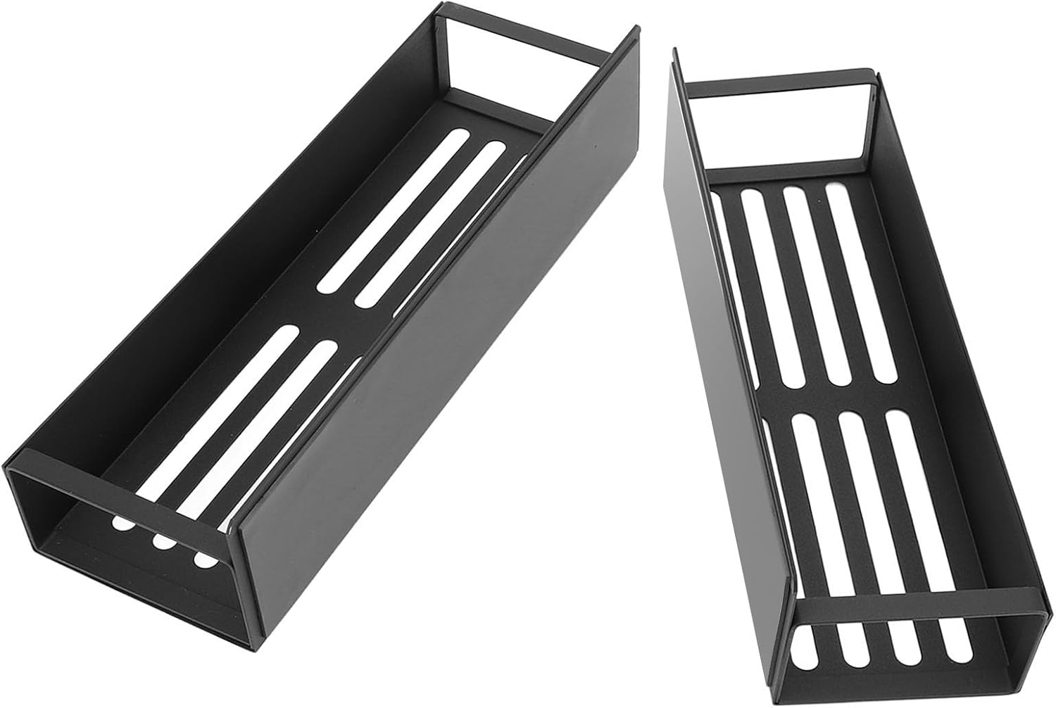 Magnetic Rack for Refrigerator, Magnetic Fridge Shelf for Kitchen, Wall Mounted Organizer with Hooks, Metal Black Shelves for Microwave Oven (2PCS Set)