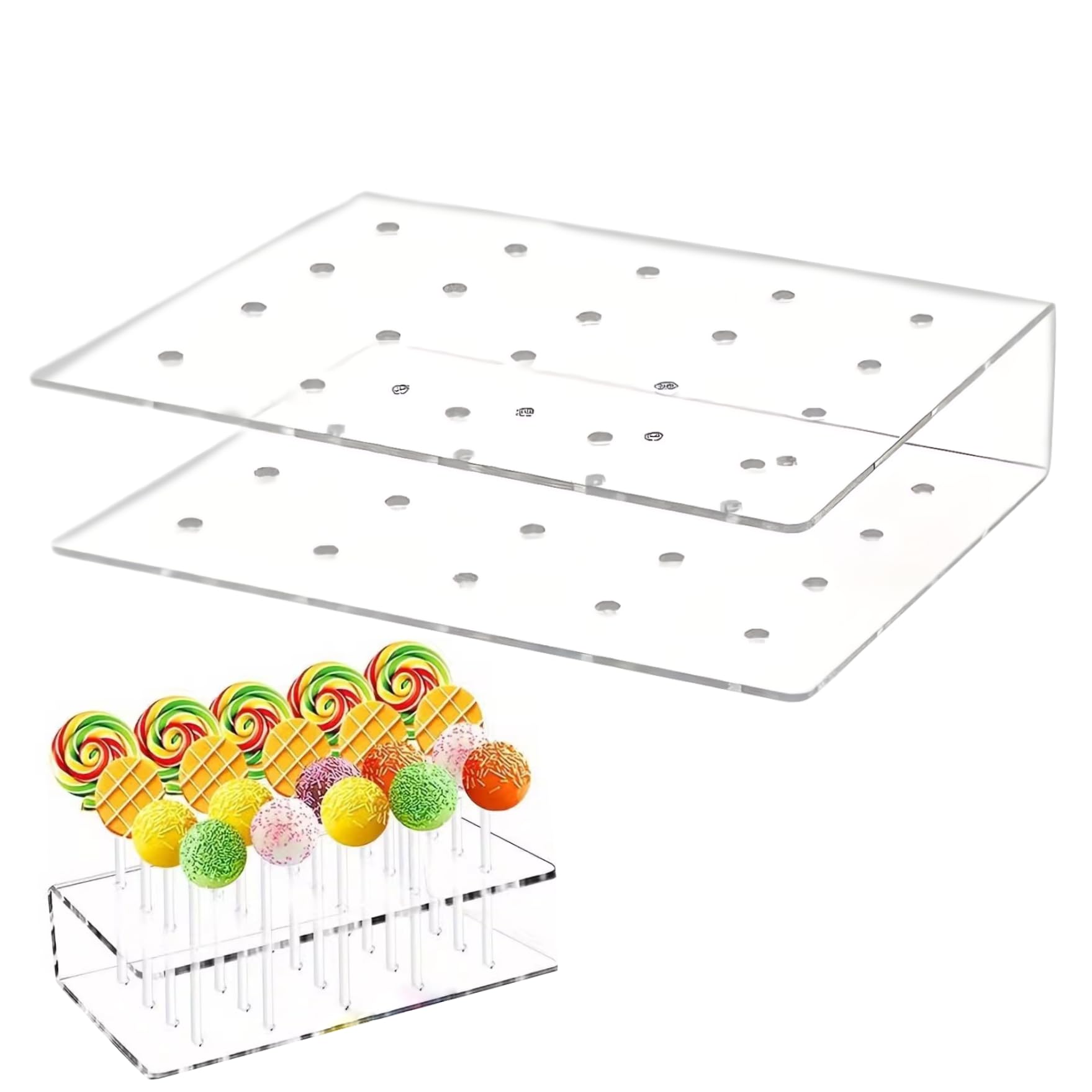 Comebachome Transparent Lollipop Stand 20 Hole Display Secure Cakepop Stand Organizer Acrylic Lollipop Holder For Party Shop Home, Figürchen