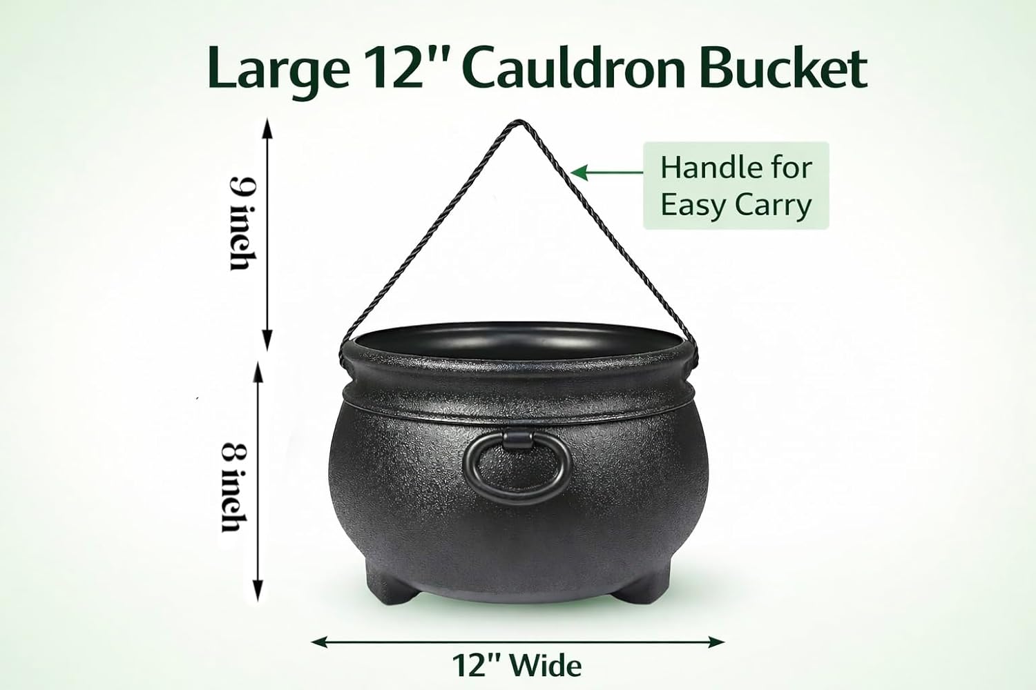 GiftExpress St. Patrick's Day Pot of Gold Set - 12" Black Cauldron Bucket with Handle, 72 Shamrock Coins (36 Gold + 36 Green) & 36 Green Bead Necklaces for Party Favors, Treasure Hunt