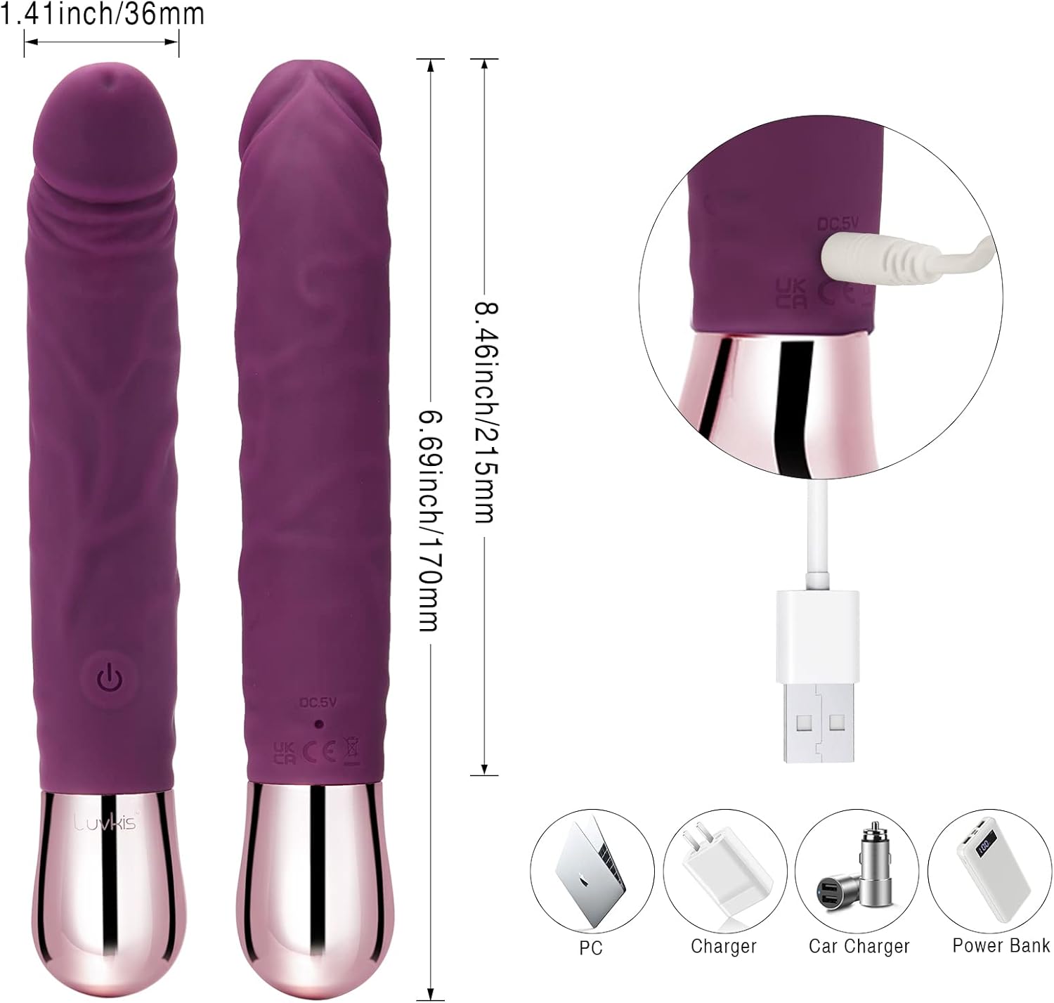 Rechargeable Realistic Dildo Vibrator for Women,G-Spot & Clitoral Stimulation with 10 Vibration Modes Adult Sex Toy for Couples Women (Upgraded)