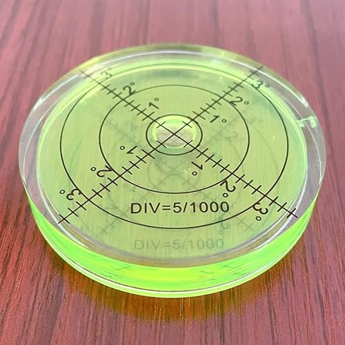 Miniatura 5 de Niveles circulares de burbuja de 2.598 x 0.394 in, superficie marcada de grados, instrumentos de medición de nivel de burbuja redonda, herramientas