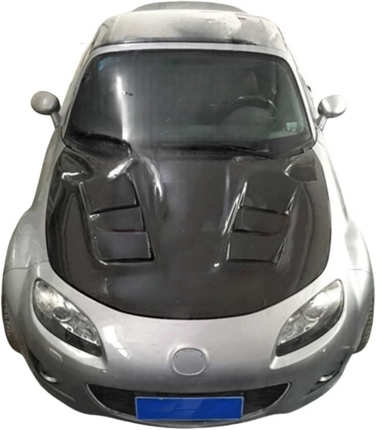 RE Style Carbon Fiber Front Hood Bonnet Compatible for Mazda MX5 NC Vented Hood Fitment