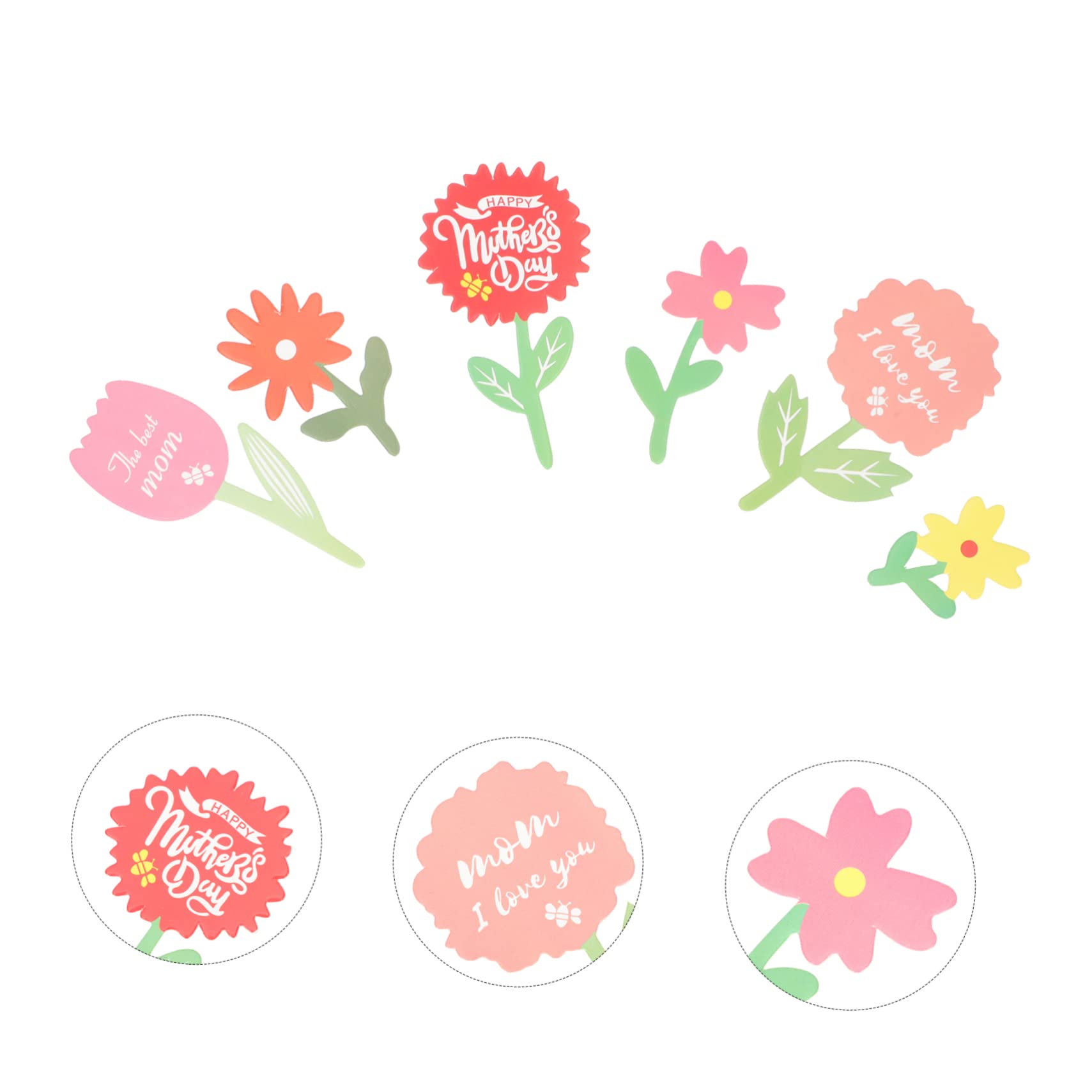 Ciieeo 3 Sätze Teiliges Kuchendekorationsset Für Muttertag Hochwertige Cupcake Topper Mit Blumenmotiven Für Backen Und Feiern Unvergessliche Schaffen 60 Stück * 3