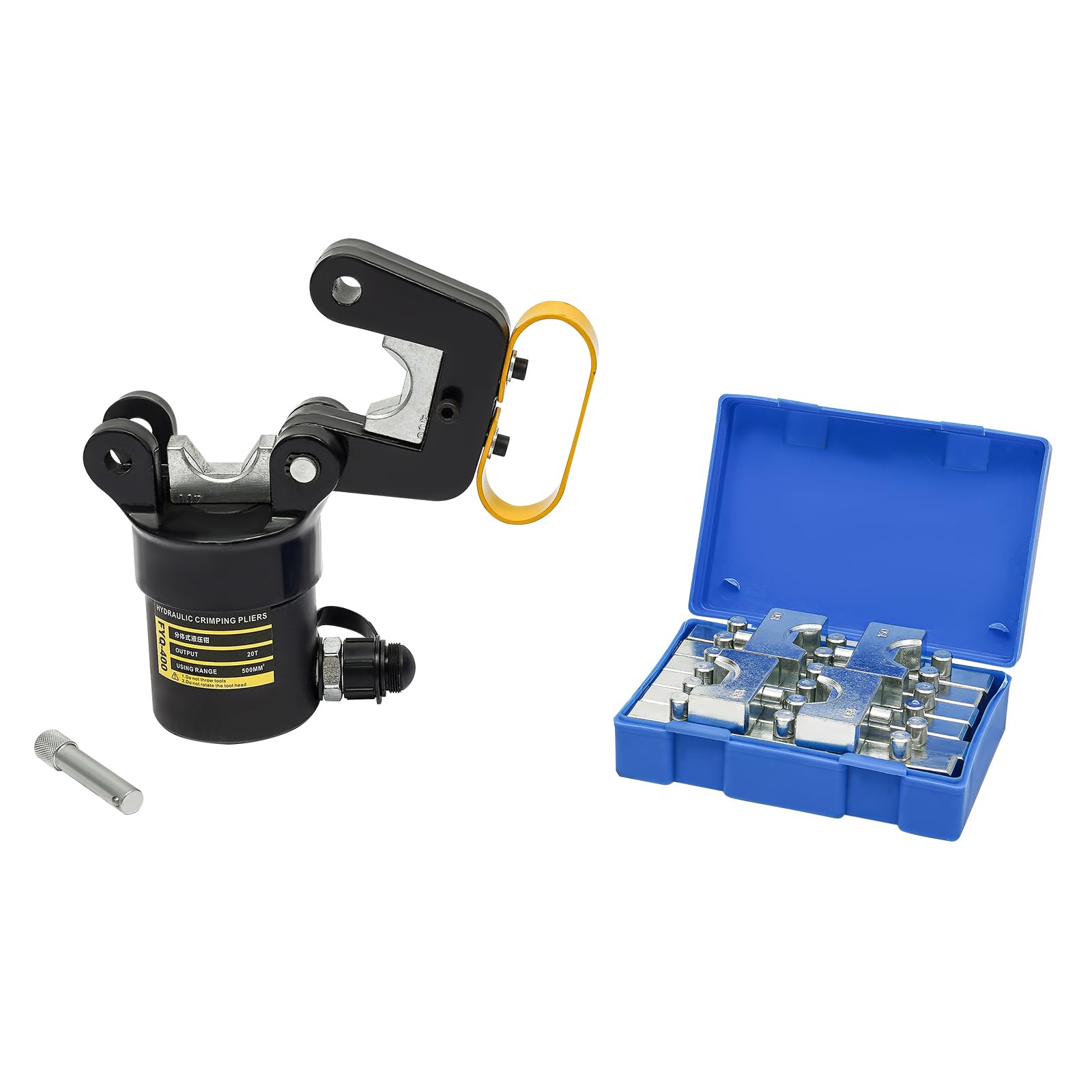 Pinza crimpatrice idraulica 20T per capicorda in rame e alluminio, 16-400 mm², pinza per capicorda idraulica, con 12 paia di matrici, testa girevole a 180°