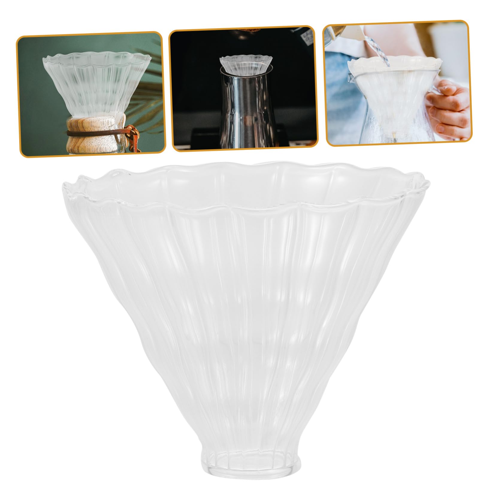 KOMBIUDA 2 Piezas Embudo De Vidrio Fabricante Verter Café Reutilizable Filtros Filtro De Café De Coffee Essentials Goteo De Café Lento Embudo Para Cafetera De Goteo