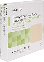Vista 2 de McKesson Apósito de espuma hidrocelular – Apósito adhesivo de gel de silicona para heridas – 6 x 6 pulgadas, 10 unidades, 1 paquete