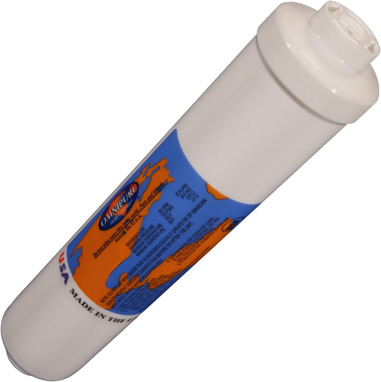 Omnipure Filter Co. Inc. 2.5x12 Deionizing Mixed Bed Filter w/1/4Female Threaded Conn