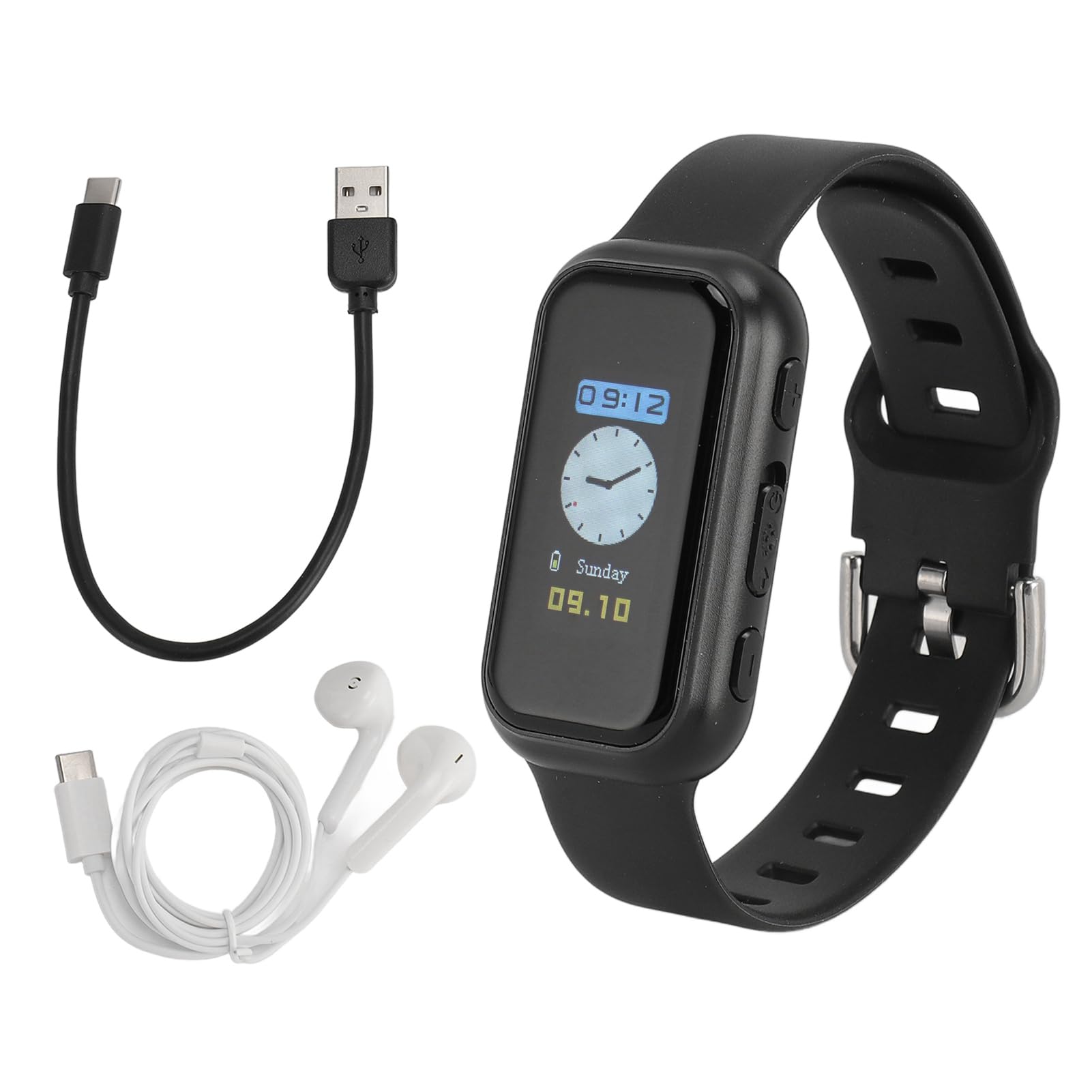 Reloj con Grabadora de Voz, Pulsera con Grabadora Digital Reloj con Grabadora de Voz Reducción de Ruido HD Reproductor de MP3 Cifrado de Archivos Grabadora Activada por Voz Reloj