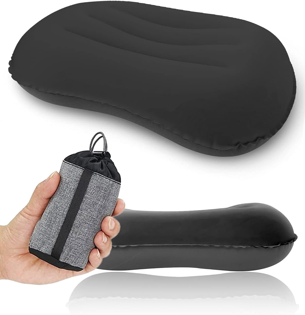 YUANYU Ultralight Camping Pillow, Compressible, Compact, Comfortable, Ergonomic Inflatable with Storage Bag, for Neck & Lumbar Support for Hiking, Camping, Traveling, Black Small Pillow, 44*28*11cm YUANYU Ultralight Camping Pillow, Compressible, Compact, Comfortable, Ergonomic Inflatable with Storage Bag, for Neck & Lumbar Support for Hiking, Camping, Traveling, Black Small Pillow, 44*28*11cm