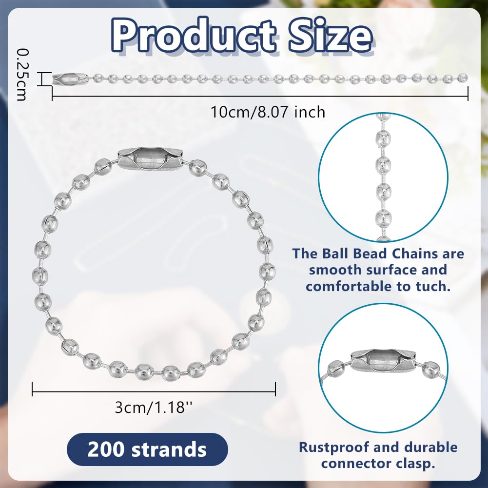 20 Catene A Sfere In Metallo Oro – 10 Cm Con Connettori – Per Fai Da Te, Portachiavi, Etichette, Gioielli – LuenHego - 4