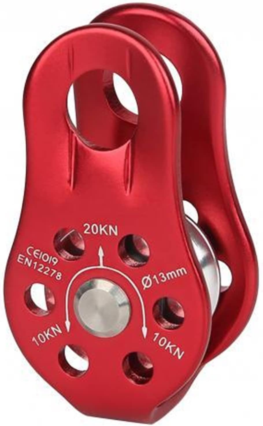 INLIMA Pulley Outdoor Rock Climbing Fixed Side Plate Single Sheave Pulley Hauling Gear Tool Outdoor Sports Accessories (Color : Rojo)