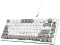 AJAZZ AK820 75% Mechanikus Billentyűzet Hot Swap Linear Switch 82 Gomb CNC Hangerő Szabályozó Szürke Fehér PC MAC 1
