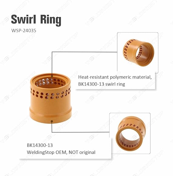 2pcs WeldingStop Plasma Swirl Ring BK14300-13 fit Flexcut 125 Cutter Lincoln LC125M Torch Consumables