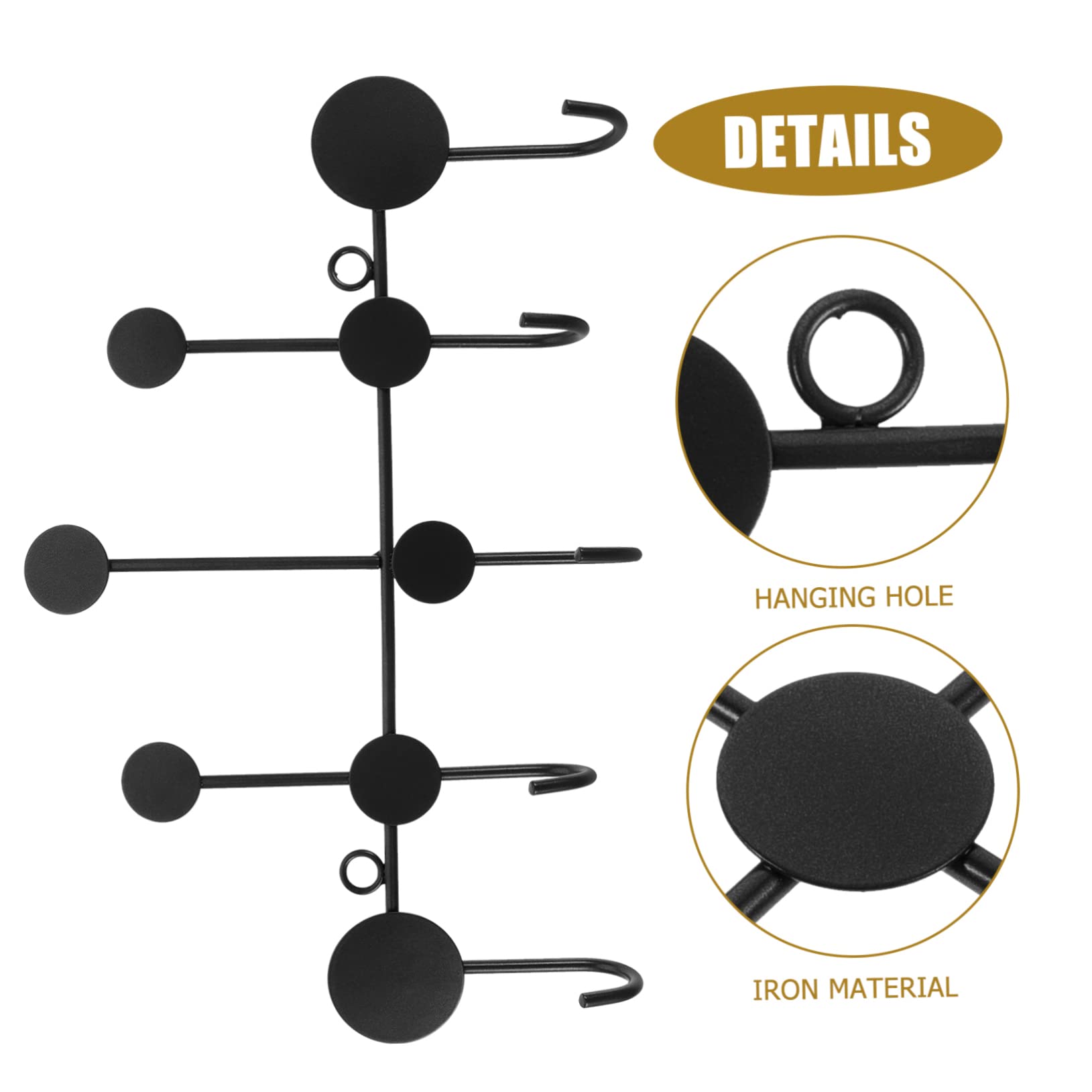 OUNONA Creative Metal Coat Mounted Heavy Duty Coat Hanger for Clothes Hats Jackets Hook Rack for Bedroom Kitchen Bathroom Living