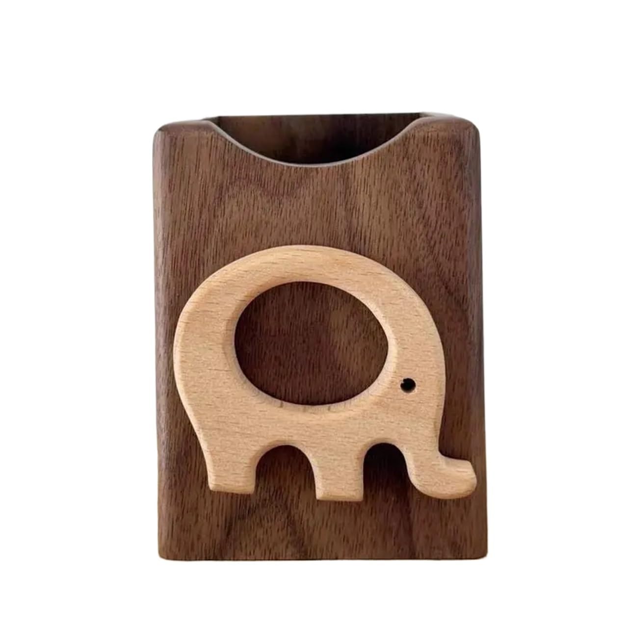 LPACXBYD Bamboo Pen Holder 1pcs Solid Wood Pen Holder, Office Desktop Stationery Storage Box, Creative Wooden(D)