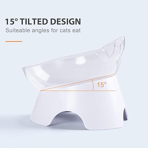 Miniatura 8 de MILIFUN Cuencos elevados de comida para gatos con soporte, platos para gatos para comida o agua, cuenco inclinado para gatos, plato para mascotas