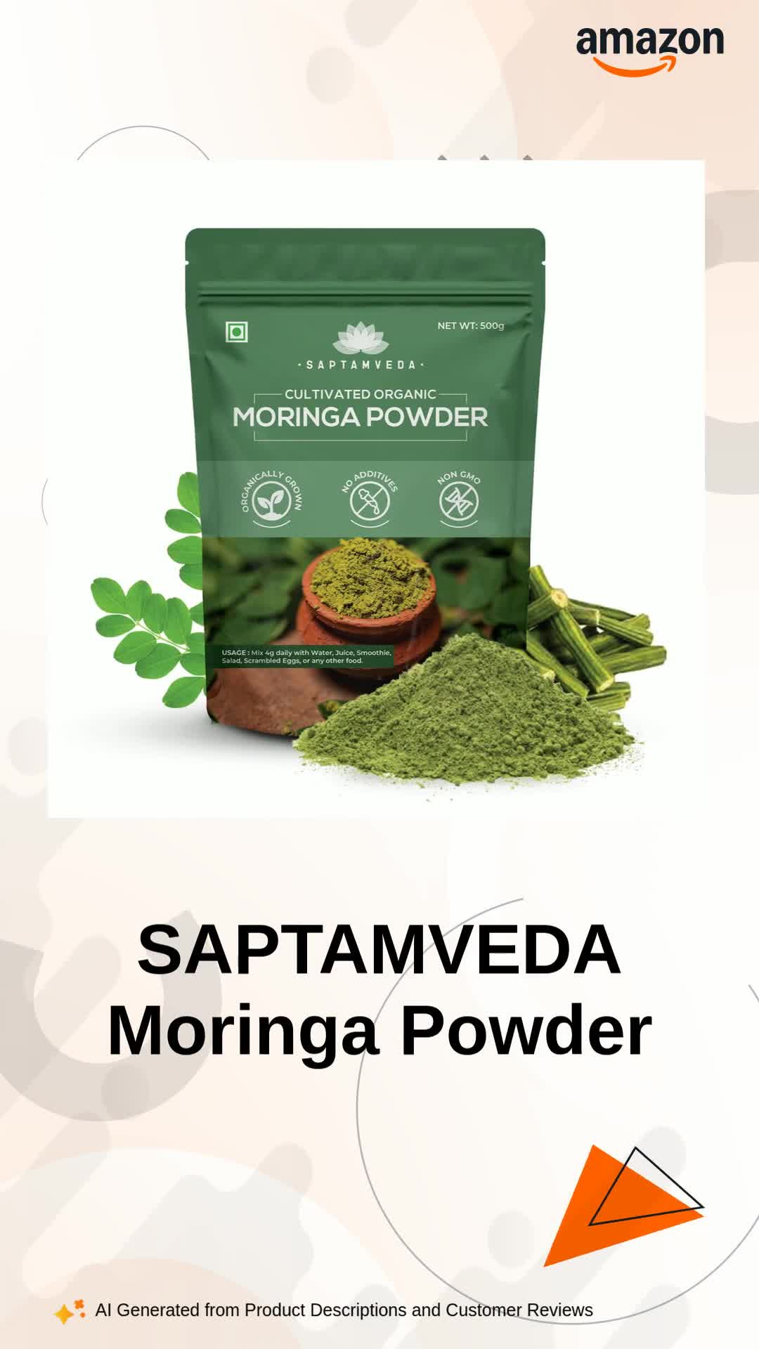 Watch SAPTAMVEDA Moringa Powder on Amazon Live