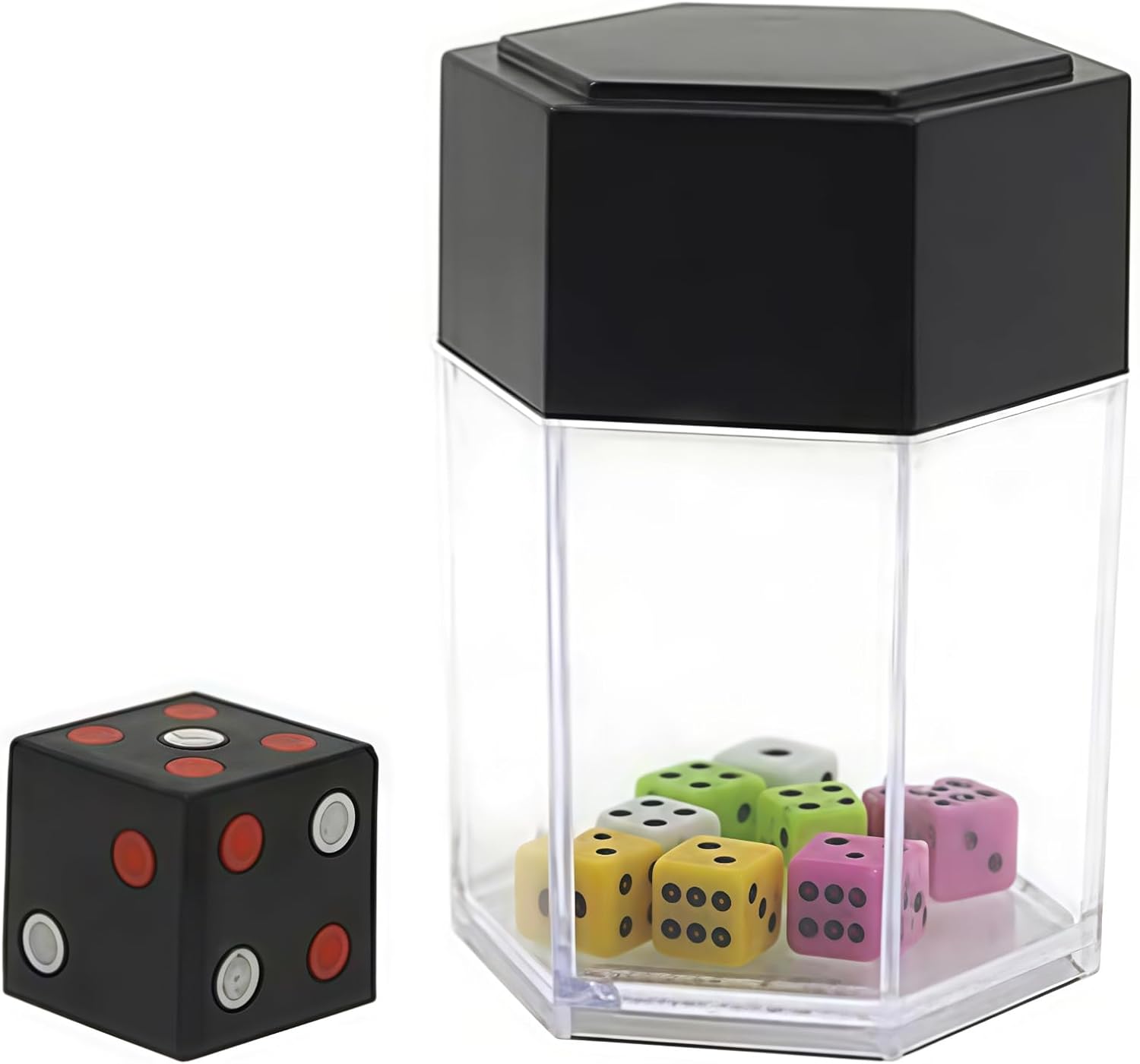 1Set Multicolor Magician's Dice Props Explosion Magic Trick Dice Magic Prop Novelty Funny Toy Close-Up Performance Joke Prank Use Safety Convenient to Carry,Novelty and Gag Toys