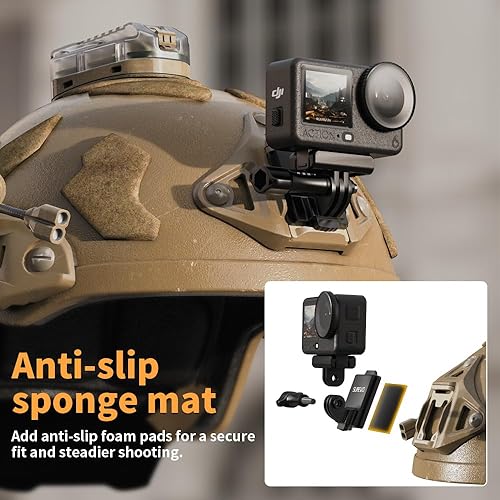 Miniatura 4 de Soporte de casco NVG de aluminio compatible con GoPro Hero 12 Negro, Hero 11/10/9/8/7/(2018) Negro, Insta360, AKASO, DJI Osmo Action 4/3 y la