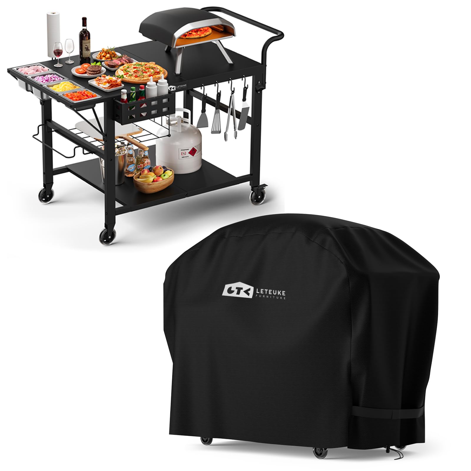Amazon.com : Pizza Oven Table and Grill Cart Cover for Outdoor