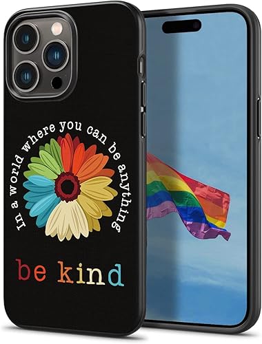 Rainbow Flower You Can Be Anything Be Kind - Funda compatible con iPhone 16 15 14 13 12 11 Pro Max | Galaxy S25 S24 S23 S22 S21 S20 FE Plus