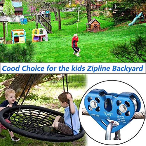 Youngneer Climbing Zip Line Pulley 30KN Double Tandem Speed Dual