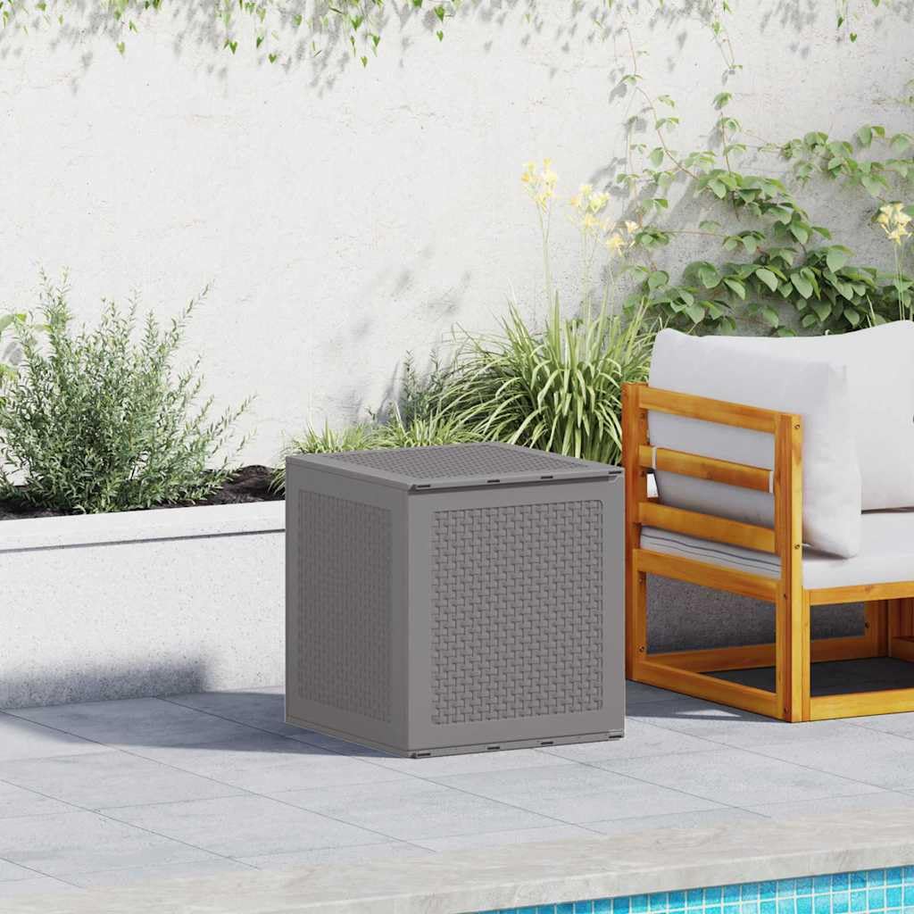 vidaXL Skrzynia do przechowywania Jasnoszary 55 x 53 x 57 cm | Sporo miejsca na Twoje rzeczy na zewnątrz, Zrobiona z wytrzymałego, odpornego na UV plastiku, Stylowy i prosty wygląd