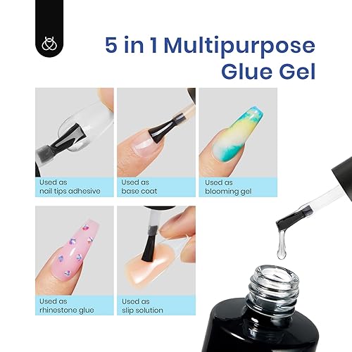Miniatura 5 de Beetles - Kit de extensión de uñas de gel fácil de 240 piezas, puntas de uñas de gel suave cuadradas cortas preformadas con base de gel multiusos 5