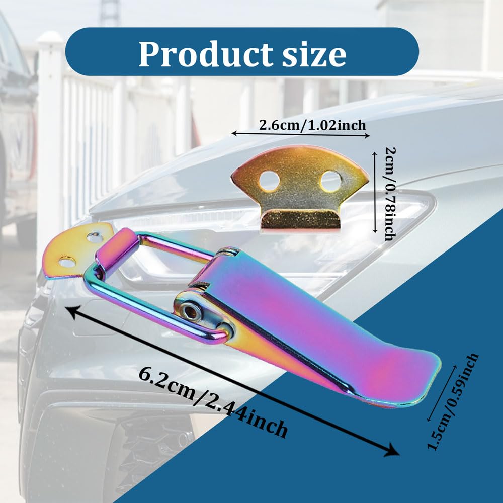 2PCS Car Bumper Clips Auto Bumper Security Hook Lock Clip Hasp Quick Release Front Rear Bumper Trunk Fastener — view 2