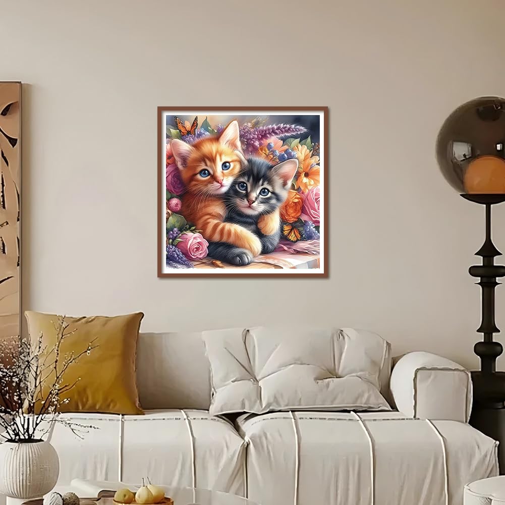Kulvci Kits de pintura de diamantes para gatos adultos, kits de arte de diamantes para principiantes, 5D DIY completo taladro gema artesanía para decoración del hogar regalo 12 x 12 pulgadas