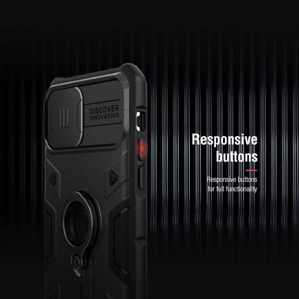 Nillkin iPhone 11 Pro Case, CamShield Armor Case with Slide Camera Cover, PC & TPU Impact-Resistant Bumpers Protective Case with Ring Kickstand for iPhone 11 Pro 5.8 inch (2019) - Black