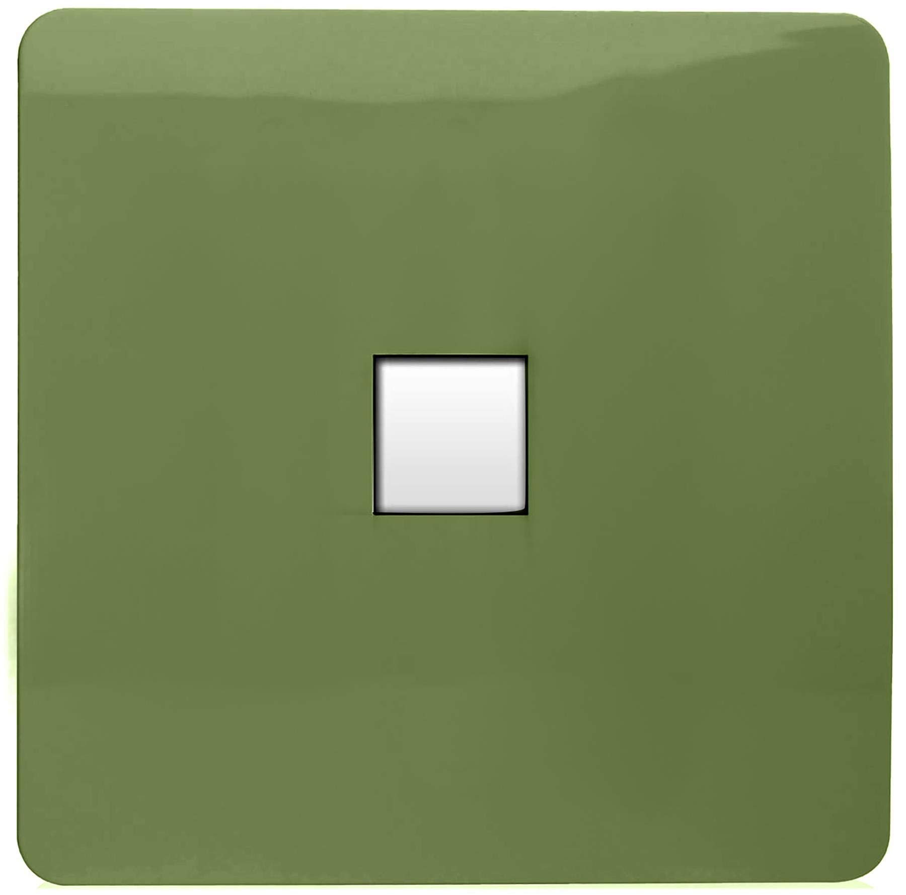 Trendi Switch Moss Green Trendi Artistic Modern Glossy Tactile Rj56 Cat 5E&Cat 6 Ethernet Socket