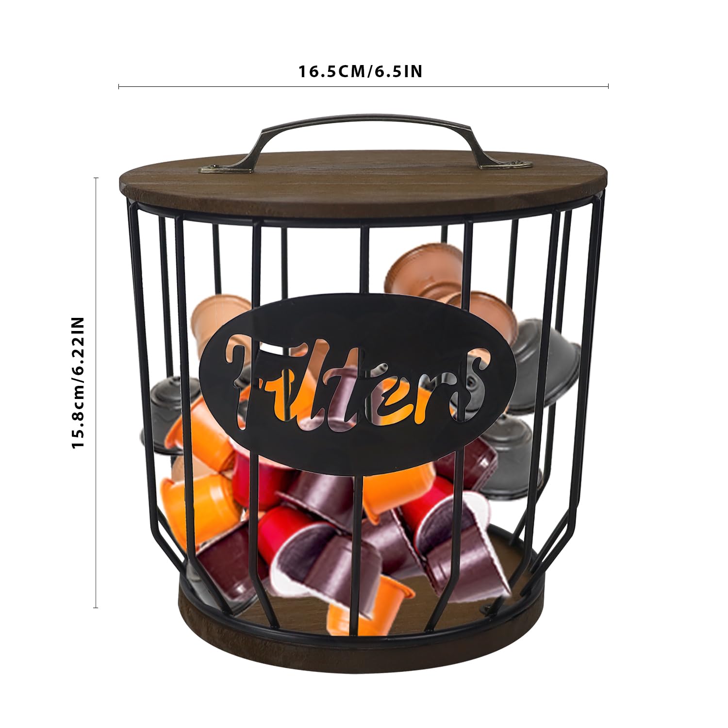 Porta Capsule Caffè In Metallo - Contenitore Per 40-60 Cialde, Design Retrò, Multifunzione - Foto 6