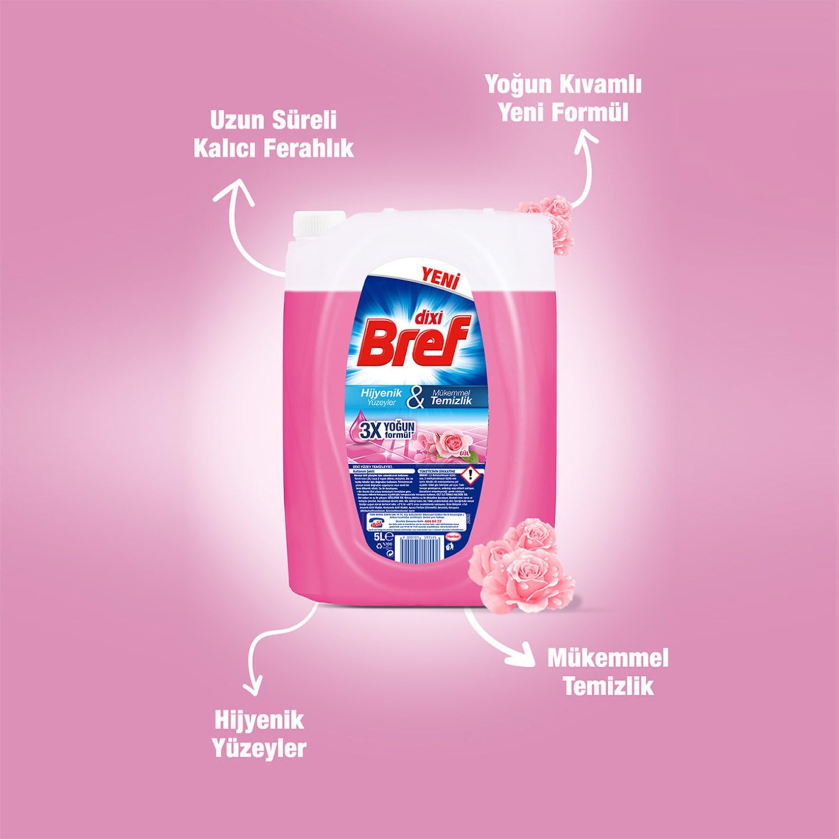 Bref Dixi Yaban Gülü Kokulu 5000 ml Yüzey Temizleyici (1 x 5000 ml)