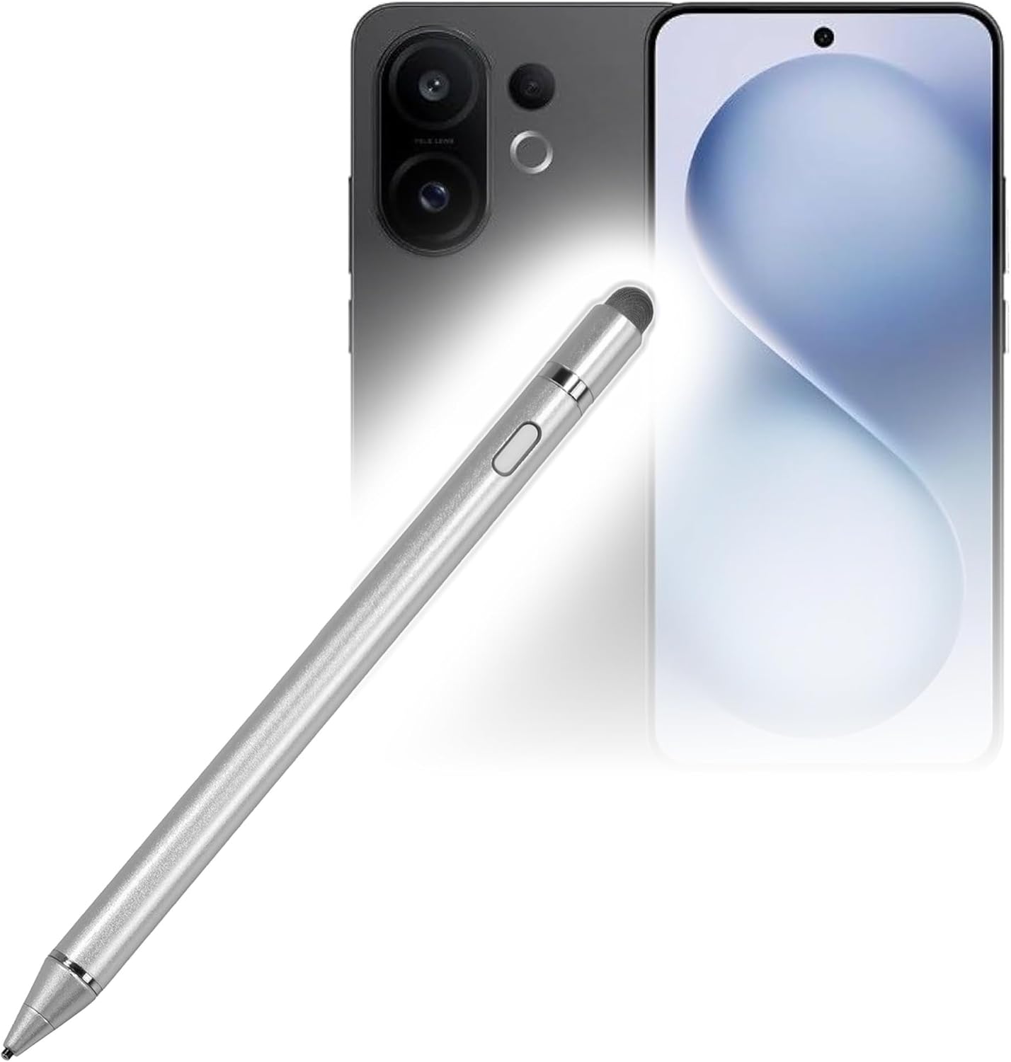 BoxWave Stylus Pen Compatible with vivo S30 - AccuPoint Active Stylus, Electronic Stylus with Ultra Fine Tip - Metallic Silver