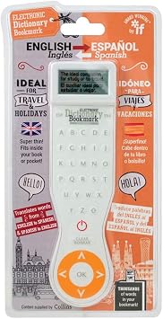 IF Electronic Dictionary Bookmark-Spanish-English, White/Orange