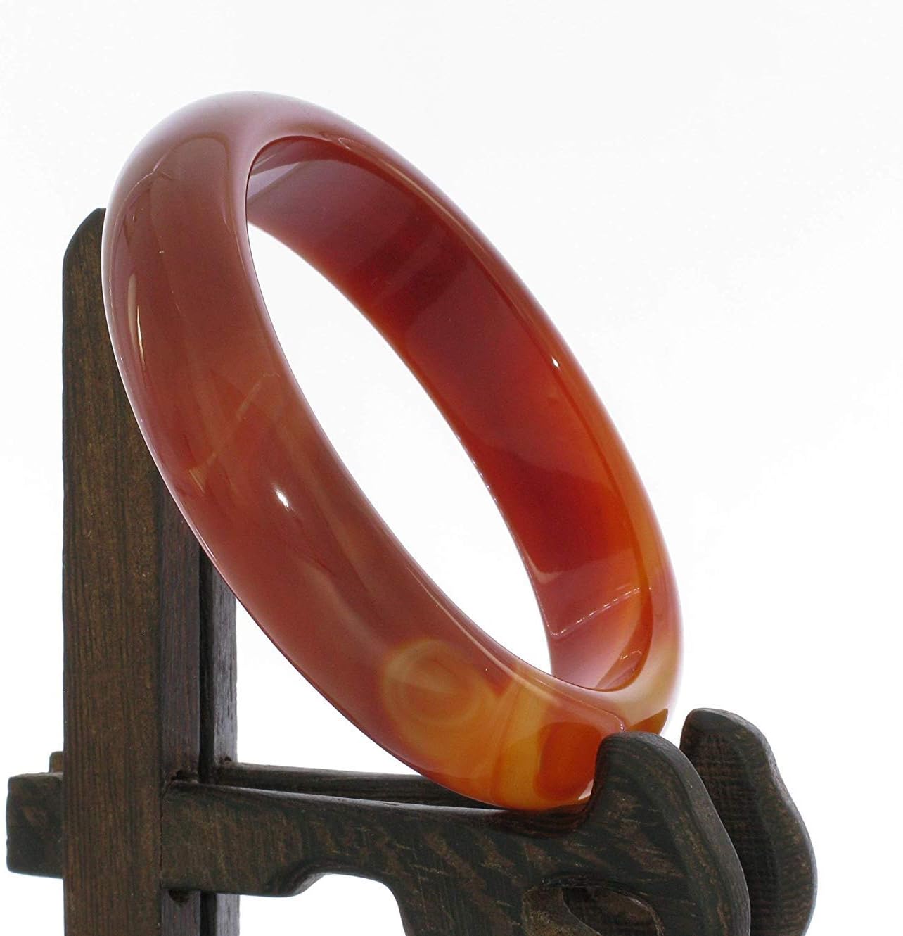 2.6" China Certified Nature Red Chalcedony Jade Women's Bangle Bracelets