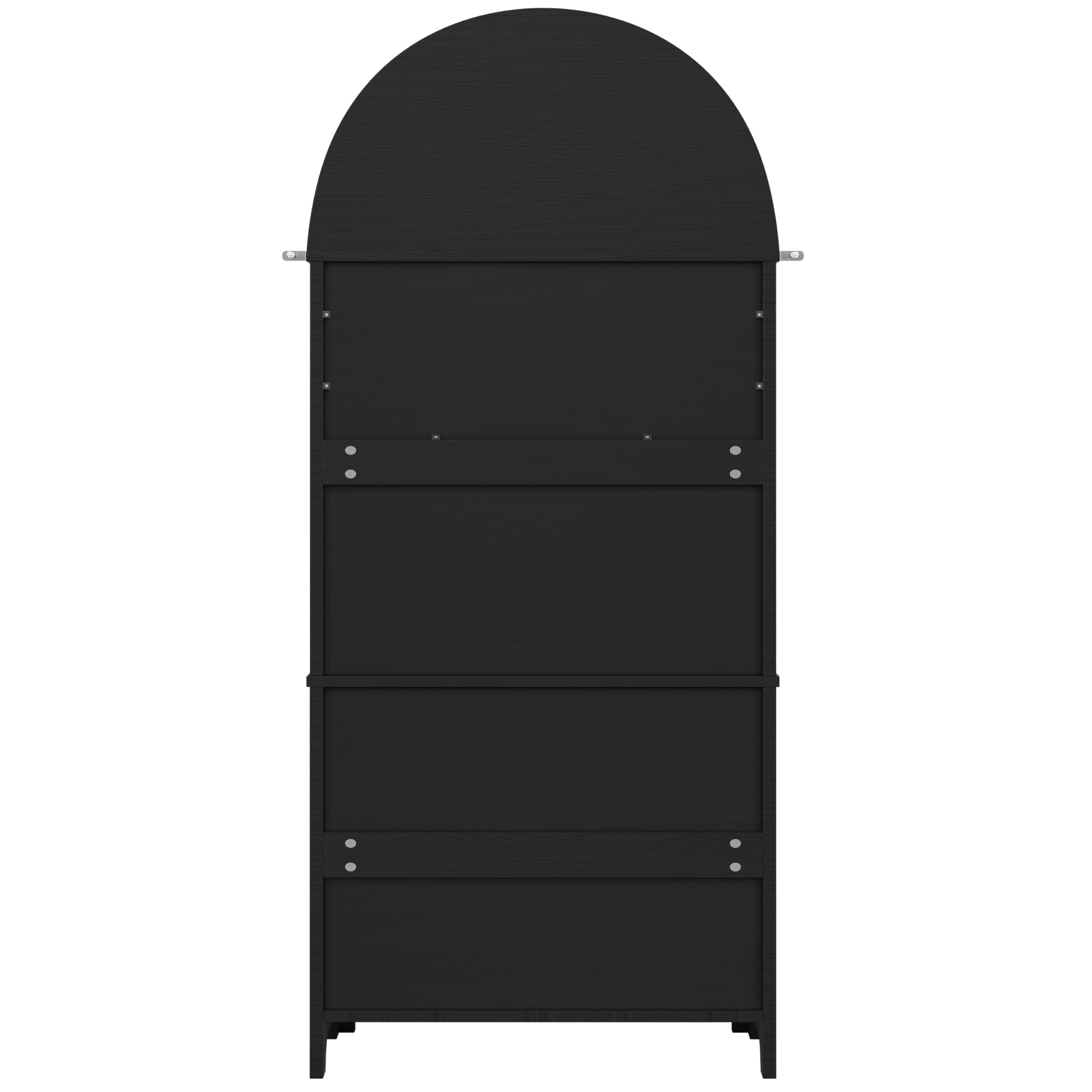 Armoire de rangement à 3 tiroirs, armoire multifonction haute | Zone d'exposition ouverte, armoire de cuisine avec portes arquées, pour cuisine, salon, couloir, 70 x 35 x 180 cm, noir