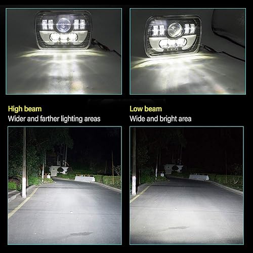 Miniatura 7 de Par de faros delanteros LED de 7 x 6 pulgadas con DRL Retangular sellado faro cuadrado para Ford Super Duty Truck F550 F600 F650 F700 F750 -