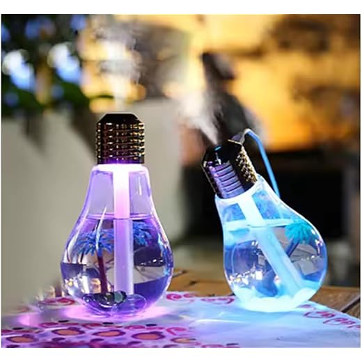 LED Light Bulb Humidifier with Colour Changing Night Light U