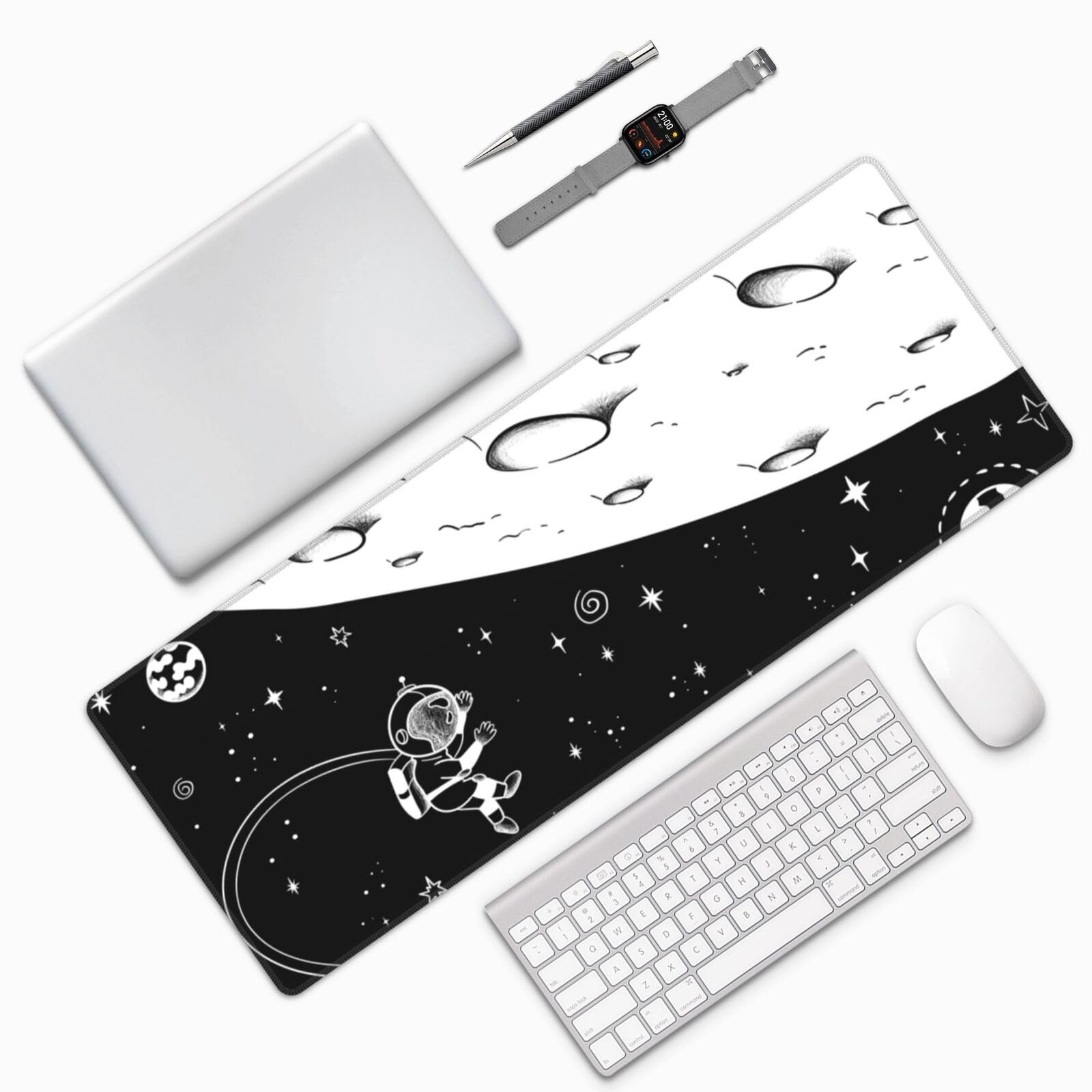 Famame Laptop Mouse Pad Raccoon On American Flag Desk Mat With Stitched