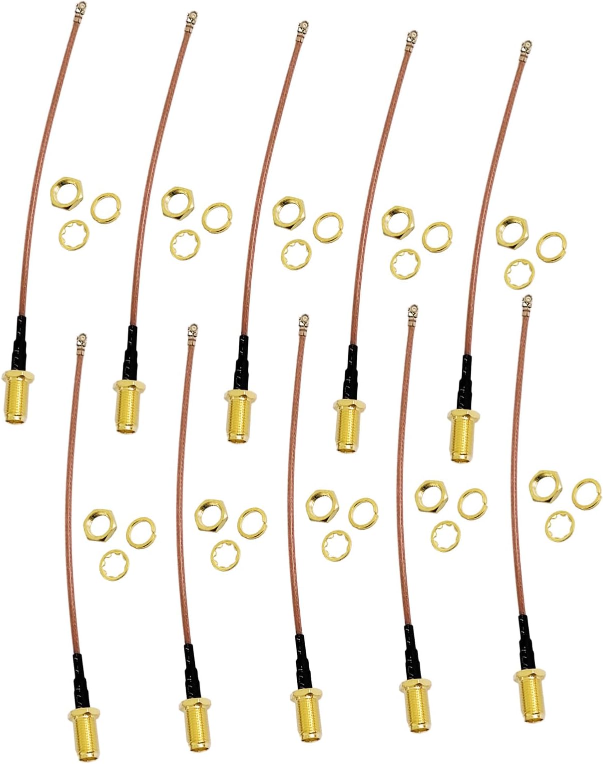 10Pcs RG-178 RF U.FL IPEX IPX Mini PCI to SMA Female Pigtail Antenna Cable 4" Length