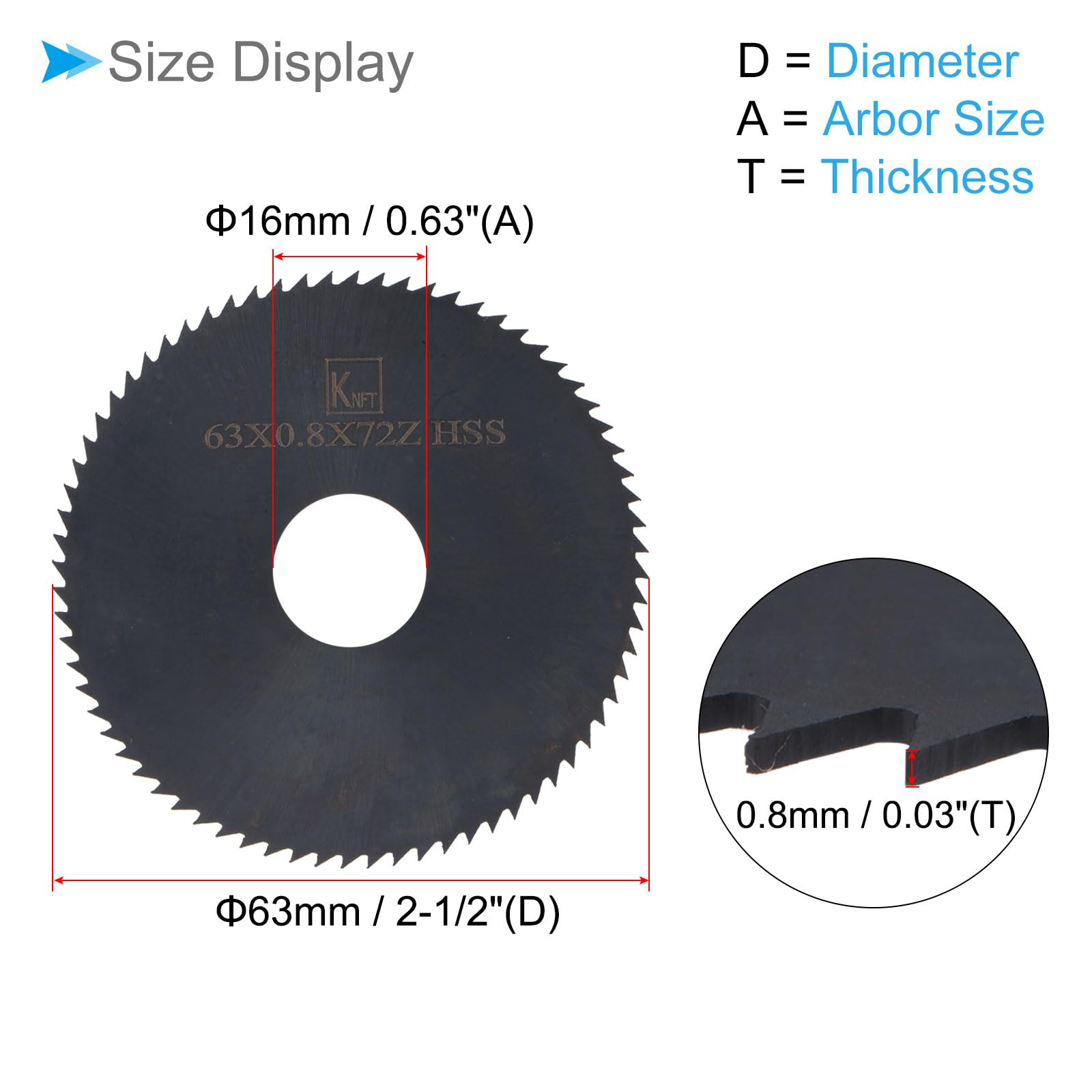 CoCud Circular Saw Blade, 63mm Dia 16mm Arbor 0.8mm Thick 72 Tooth - Image 2